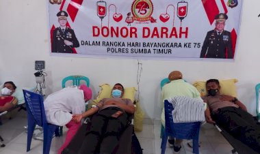 Peringati-Hari-Bhayangkara-ke-75,-Polres-Sumba-Timur-100-Kantong-Darah-Untuk-Kemanusian