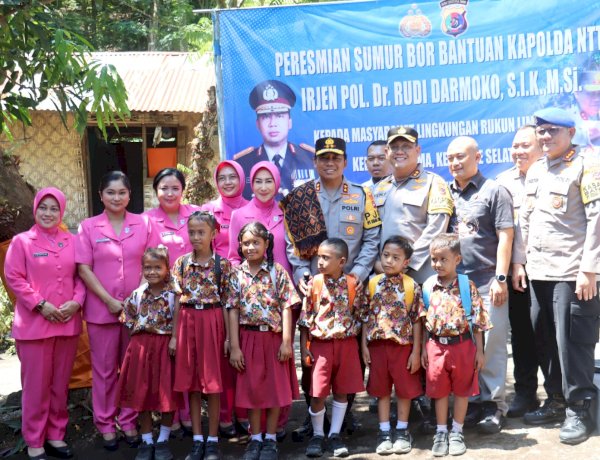 Kapolda NTT Resmikan Sumur Bor di Ende, Warga Rukun Lima Kini Tak Lagi Kesulitan Air Bersih