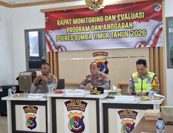 Polres Sumba Timur Laksanakan Monev Tahap I 2026, Bahas Capaian dan Efektivitas Program