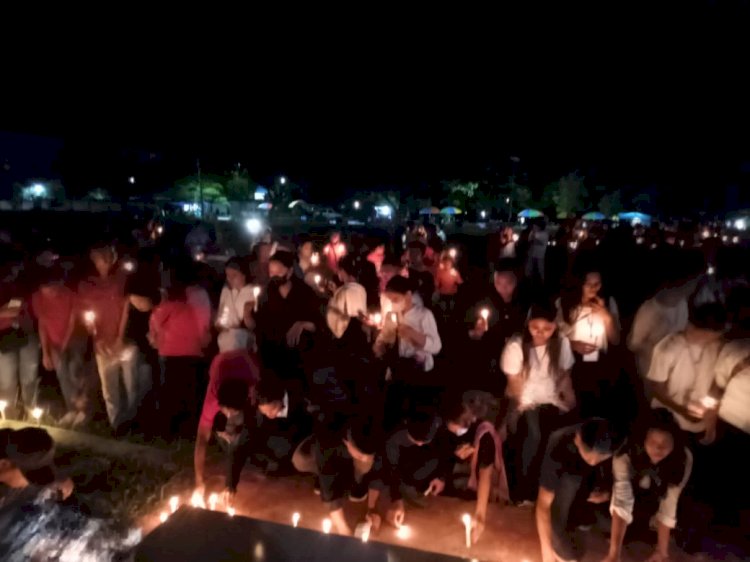PAM Parade 1.000 Lilin Damai Natal, Polres Sumba Timur Libatkan 105 Personil