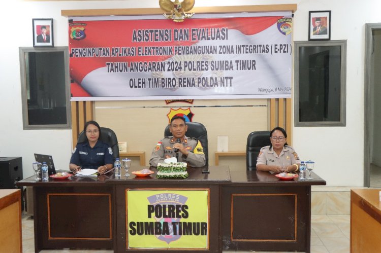 Biro Rena Polda NTT Lakukan Asistensi dan Evaluasi Aplikasi E-PZI Di Polres Sumba Timur.