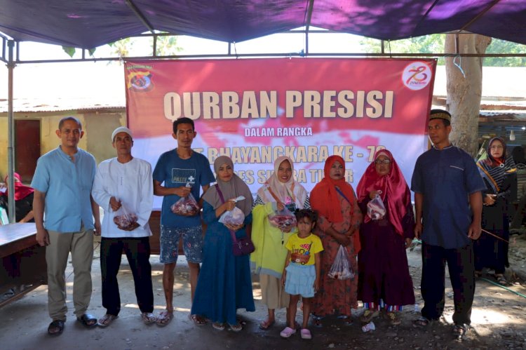 Qurban Presisi, Polres Sumba Timur Bagi 350 Paket Qurban.