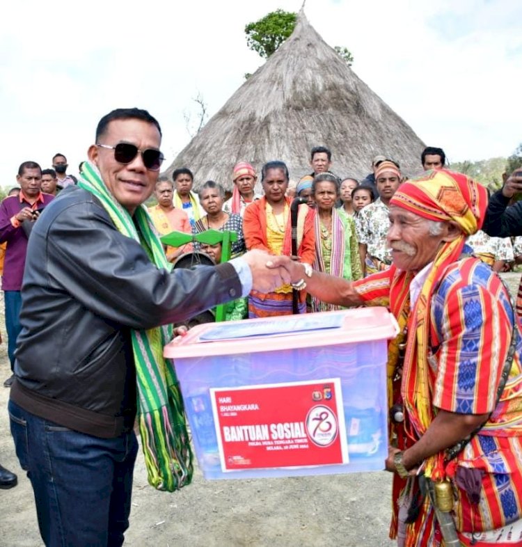 Sambut Hari Bhayangkara ke-78, Kapolda NTT Gelar Touring Motor dan Penyaluran Bansos di TTS.