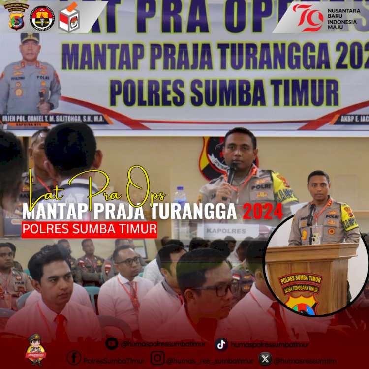 Kesiapan Pengamanan Pilkada Serentak 2024, Polres Sumba Timur Gelar Latihan Pra Operasi.