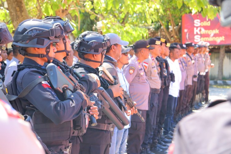 Hari Terakhir Tahap Pendaftaran Pilkada Dan Deklarasi Pasangan Calon, Polres Sumba Timur Perketat Pengamanan.