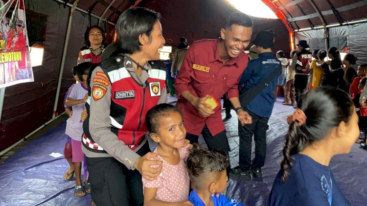 Trauma Healing bagi Anak-Anak yang Terdampak Erupsi Gunung Lewotobi di Posko Pengungsian Konga