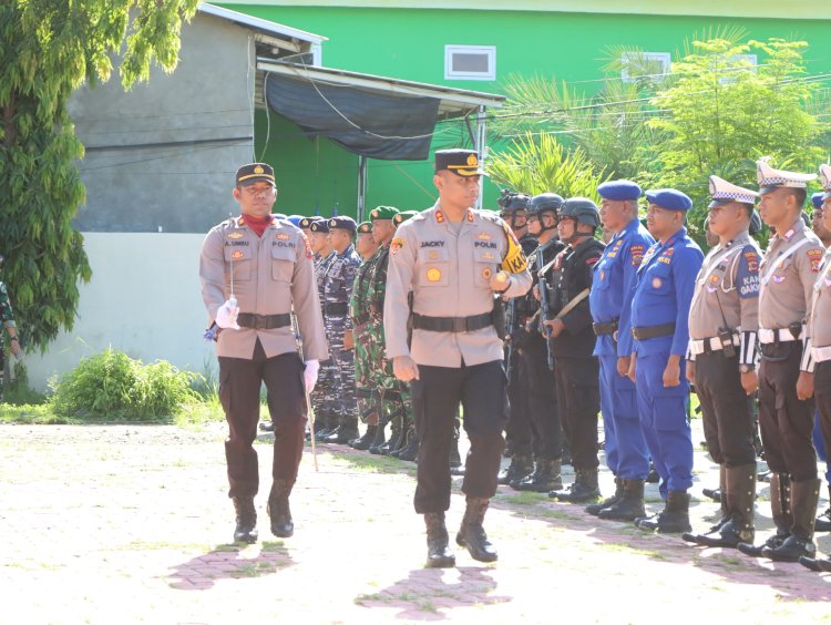 Persiapan Pengamanan Natal Dan Tahun Baru, Polres Sumba Timur Laksanakan Apel Gelar Pasukan