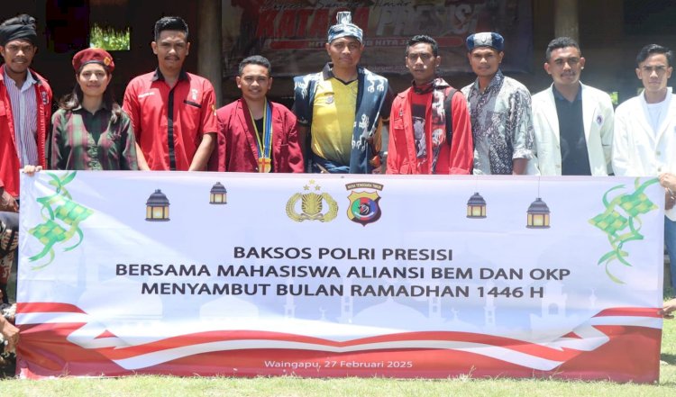 Polri Gelar Bakti Sosial Polri Presisi Sambut Ramadhan 1446 H Secara Serentak, Polres Sumba Timur Laksanakan Bersama Mahasiswa