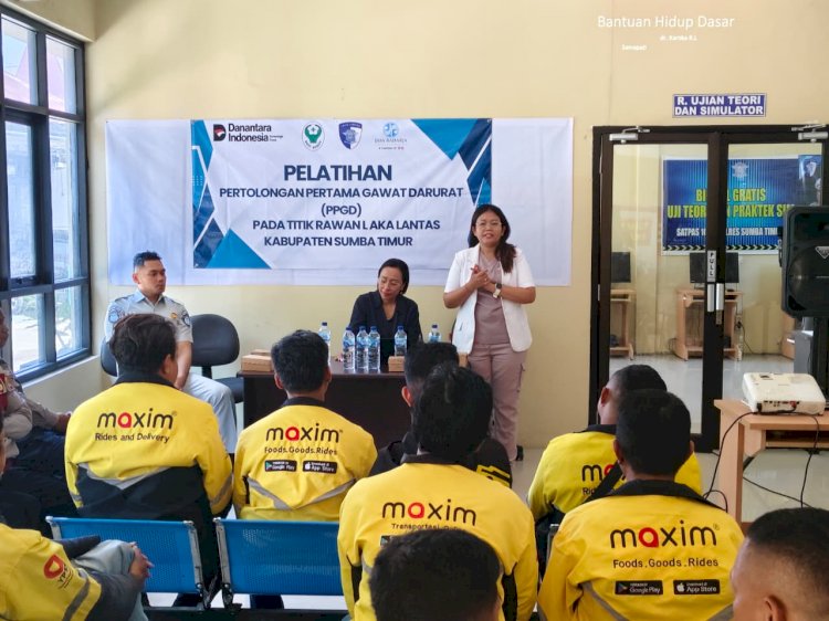 Satlantas Polres Sumba Timur Gelar Pelatihan PPGD Bersama Komunitas Ojol