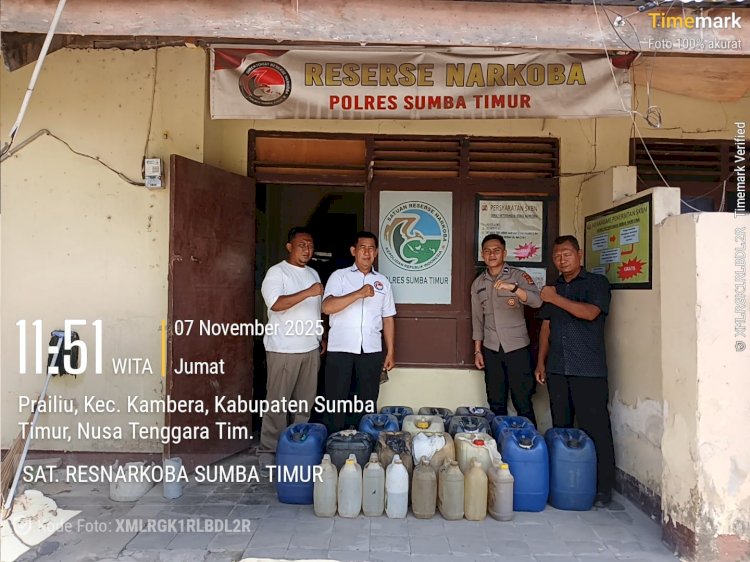 Ratusan Liter Pinaraci Kembali Diamankan, Kapolres Sumba Timur Tegaskan Komitmen Berantas Peredaran Miras Lokal