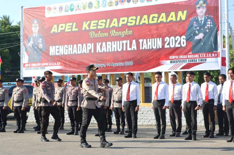 Kapolres Sumba Timur Pimpin Apel Kesiapsiagaan Karhutla Tahun 2026