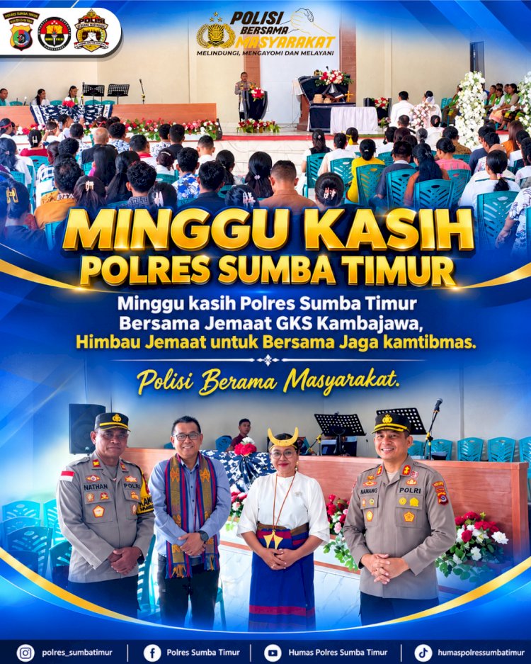 Melalui Minggu Kasih, Polres Sumba Timur Bangun Kedekatan dengan GKS Jemaat Kambajawa